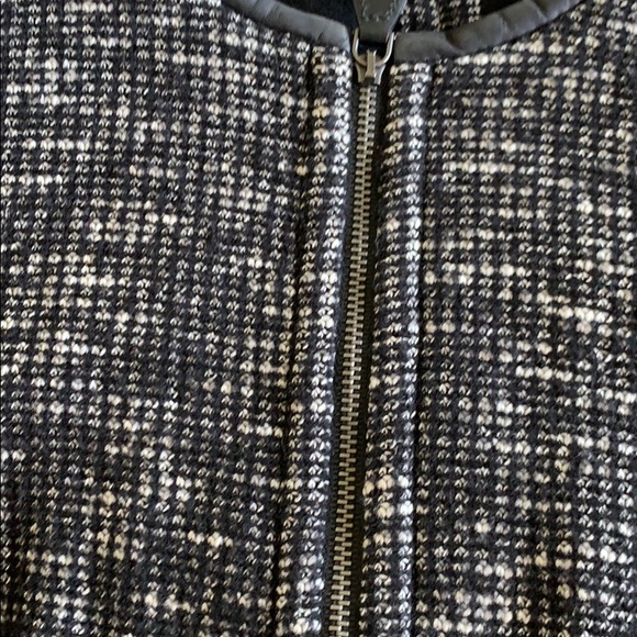 Burberry Brit Wool Tweed Leather Mid Dress - Picture 3 of 6